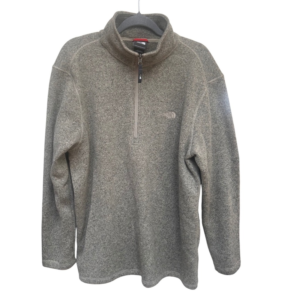 The North Face Mens Gordon Lyons 1/4 Zip Fleece Pullover grey/green XL AJHS